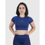 Cropped Luna Usup Azul Navy Poliamida Uv 50+ Manga Curta
