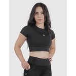Cropped Luna Usup Preto Poliamida Uv 50+ Manga Curta