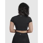 Cropped Luna Usup Preto Poliamida Uv 50+ Manga Curta