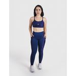 Legging Luna Usup Azul Navy Poliamida Uv 50+ Blackout Bolsos na Lateral 