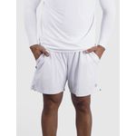 Short Duble Usup Branco Compression Poliamida Uv 50+ Bolsos Interno