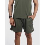 Short Duble Usup Verde Militar Compression Poliamida Uv 50+ Bolsos Interno 