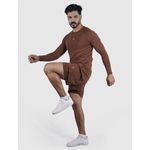 Short Duble Usup Café Compression Poliamida Uv 50+ Bolsos Interno 