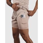 Short Duble Usup Creme Compression Poliamida Uv 50+ Bolsos Interno