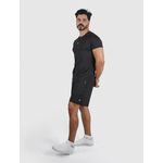 Short Duble Usup Preto Compression Poliamida Uv 50+ Bolsos Interno