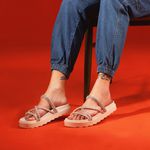 Papete Flat Feminina Amelie com 4 Tiras de Strass Brilhante Vittal - R095-OffWhite