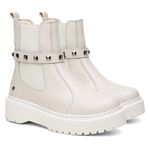 Bota Vittal Luana em Couro Legitimo e Fivela Sparkle Removível - R1060OffWhite