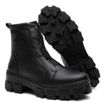 Bota Coturno Feminina Only Vittal em Couro Sola Tratorada e Zíper - R705