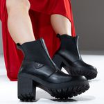 Bota Coturno Feminino Luna Vittal Salto Alto com Elástico Preto - R4020Preto