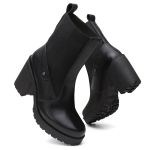 Bota Coturno Feminino Luna Vittal Salto Alto com Elástico Preto - R4020Preto