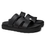 Sandalia Feminina Hera Vittal Flat em Couro Legitimo Preto - R010-Preto