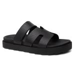 Sandalia Feminina Hera Vittal Flat em Couro Legitimo Preto - R010-Preto