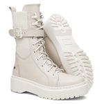 Coturno Feminino Caterine Vittal em Couro Legitimo Cano Alto - R1070OffWhite