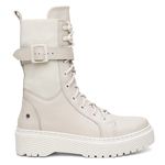 Coturno Feminino Caterine Vittal em Couro Legitimo Cano Alto - R1070OffWhite