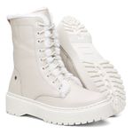 Coturno Feminino Vittal Elisa em Couro Legitimo Forro de Pelo - R1080OffWhite