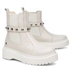 Bota Vittal Luana em Couro Legitimo e Fivela Sparkle Removível - R1060OffWhite