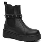 Bota Vittal Luana em Couro Legitimo e Fivela Sparkle Removível - R1060Preto