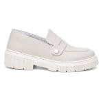 Mocassim Feminino Vittal em Couro Legitimo e Fivela Removível Personalizável - R3010OffWhite