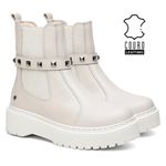 Bota Vittal Luana em Couro Legitimo e Fivela Sparkle Removível - R1060OffWhite