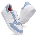 Tênis Sneakers Feminino Em Couro Legitimo Vittal - T200-BCO/AZUL