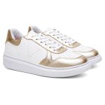 Tênis Sneakers Feminino Em Couro Legitimo Vittal - T200-BCO/DOU