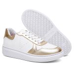 Tênis Sneakers Feminino Em Couro Legitimo Vittal - T200-BCO/DOU