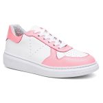 Tênis Sneakers Feminino Em Couro Legitimo Vittal - T200-BCO/ROSA