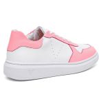 Tênis Sneakers Feminino Em Couro Legitimo Vittal - T200-BCO/ROSA