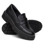 Mocassim Feminino Vittal em Couro Legitimo e Fivela Removível Personalizável - R3010Preto