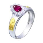 Anel de Formatura Feminino em Prata com Pedra Gota P134F