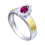 Anel de Formatura Feminino em Prata com Pedra Gota P134F