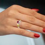 Anel De Formatura Solitário Em Prata 950 Com Símbolos Em Ouro 18k