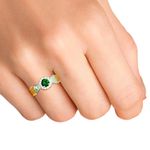 Anel de Formatura Feminino em Prata 950 Pedras Redondas