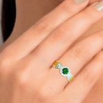 Anel de Formatura Feminino em Prata 950 Pedras Redondas