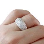 Anel De Prata 950 Feminino Pave De Pedras Zircônias - 41001