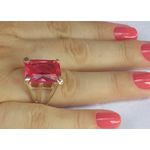 Anel Em Prata Feminino Com Zircônia Cor Turmalina Rosa- 41033trs