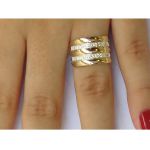 Anel Feminino em Prata 950 com Filetes Ouro 12k 5 Elos