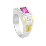 Anel De Formatura Masculino Em Prata 950 e Ouro 18k