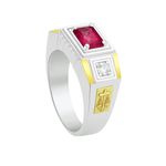 Anel De Formatura Masculino Em Prata 950 e Ouro 18k