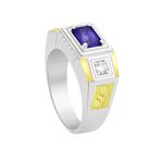 Anel De Formatura Masculino Em Prata 950 e Ouro 18k