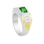 Anel De Formatura Masculino Em Prata 950 e Ouro 18k