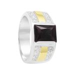 Anel Masculino em Prata 950 com Pedra Preta