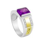 Anel De Formatura Masculino Em Prata Com Pedras - Todos Cursos