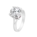 Anel De Prata 950 Solitário Pedra Zircônia De 1,1 Cm - 41037