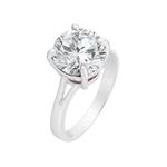 Anel De Prata 950 Solitário Pedra Zircônia De 1,1 Cm - 41037