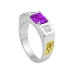 Anel De Formatura Masculino Em Prata 950 Com Símbolos Em Ouro 18k