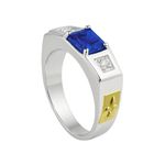 Anel De Formatura Masculino Em Prata 950 Com Símbolos Em Ouro 18k