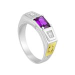 Anel de Formatura Masculino em Prata 950 e Símbolos em Ouro 18k