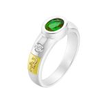 Anel em Prata Formatura Feminino ou Masculino Pedra Oval