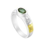 Anel em Prata Formatura Feminino ou Masculino Pedra Oval
